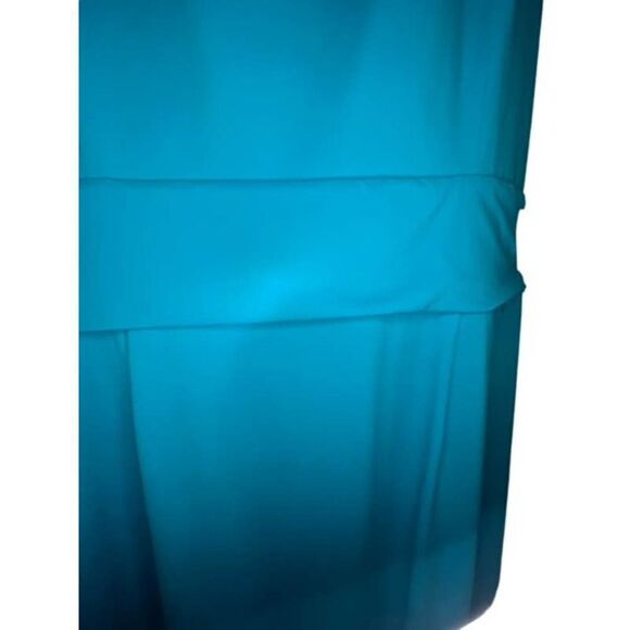 Talbots Aqua Turquoise Blue Dress Plus Size 18 18P Petite Sleeveless V Neck - Picture 5 of 7
